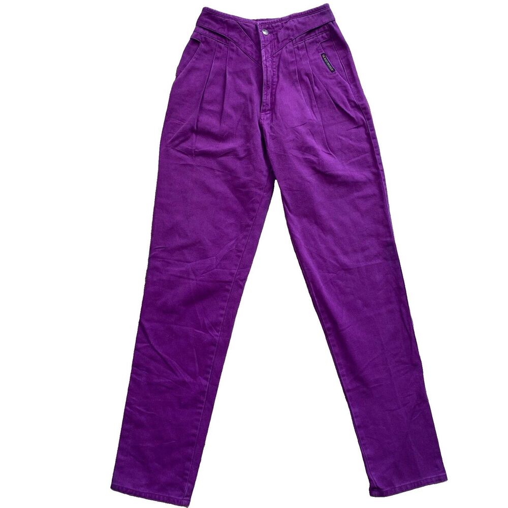 Vintage Rockies Purple Bareback Jeans Size 29/9 Double Pleat High Waist 90s